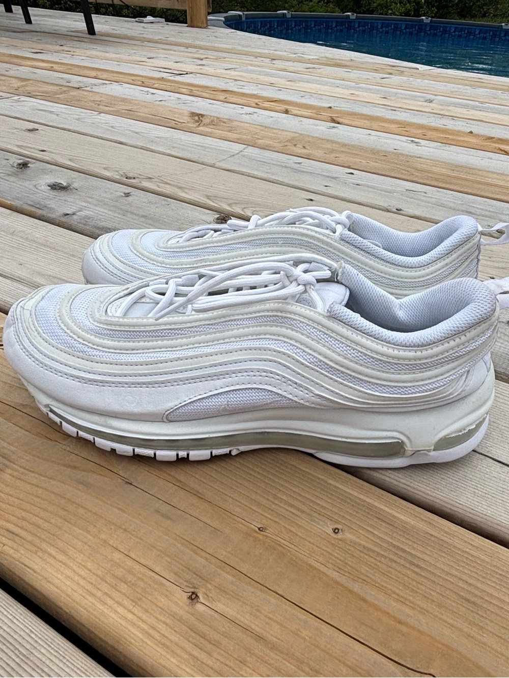 Nike Air Max 97 White Wolf Grey Black Women's Size 12 Sneakers